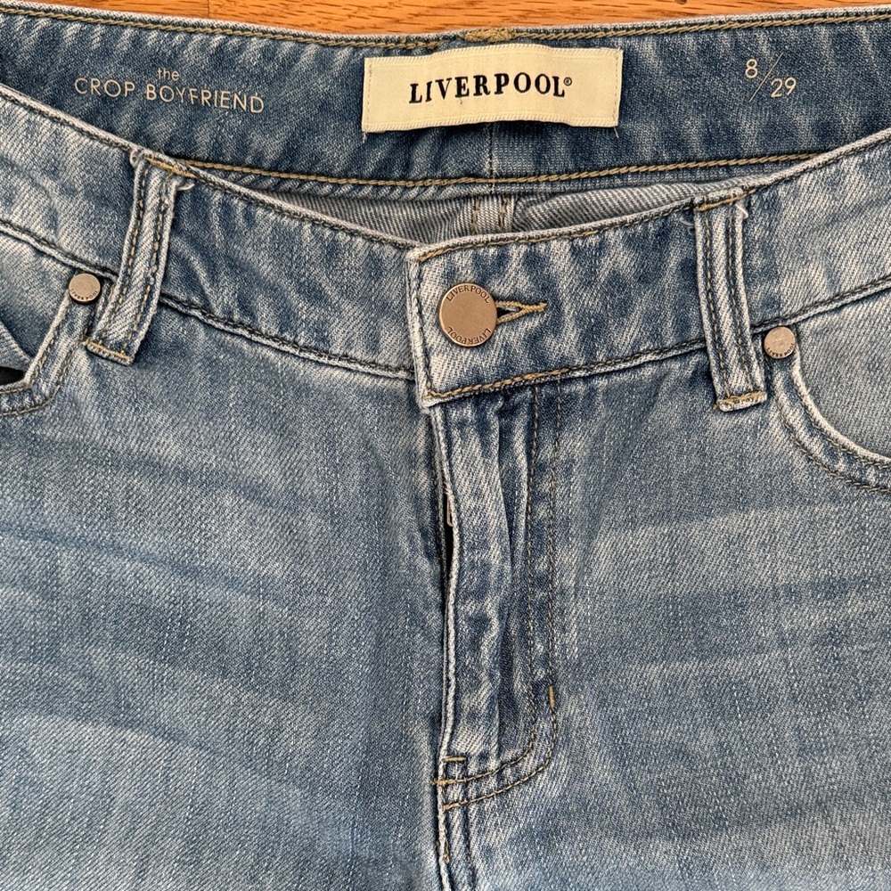 Liverpool Crop Boyfriend Light Blue Jeans - Picture 2 of 4